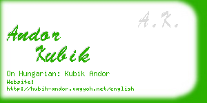 andor kubik business card